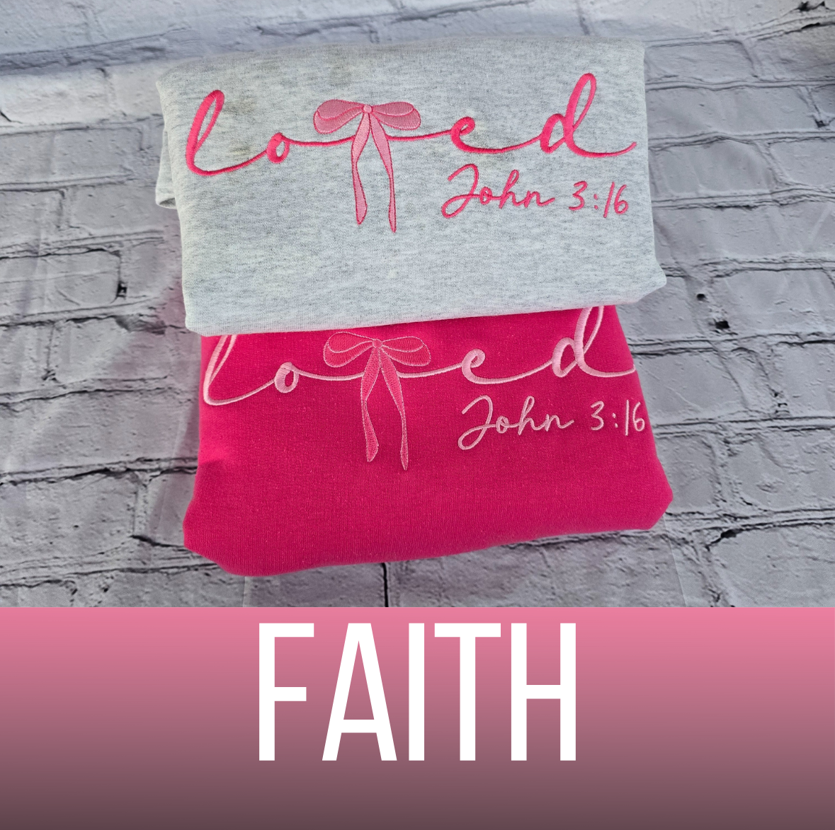 Embrace Comfort and Inspiration with the Faith Sweatshirt from Nurture & Faith Embroidery