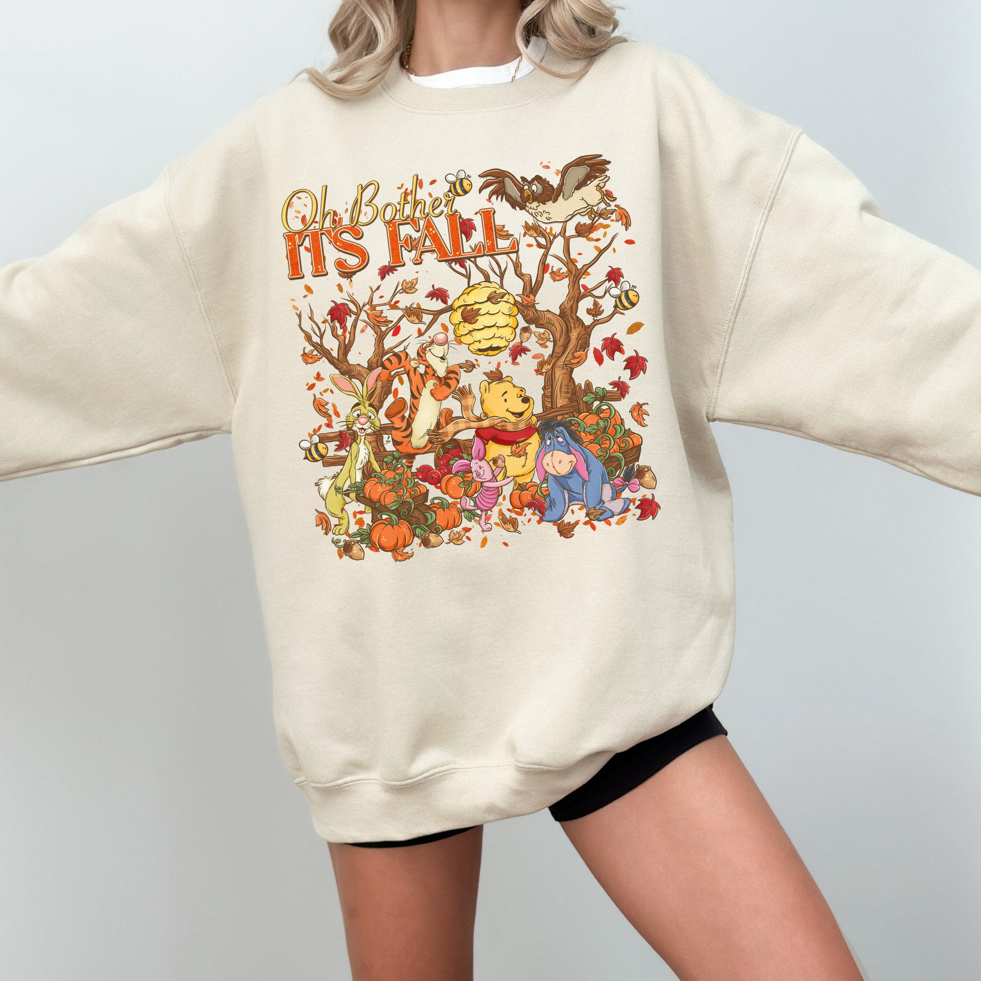 Oh Bother It’s Fall Sweatshirt – Cozy Autumn Graphic Crewneck, Pumpkin Patch & Thanksgiving Outfit