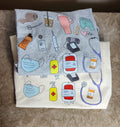 Short Sleeve Nurse T Shirts with Medical Doodles colours