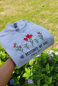 Cozy winter sweatshirt for women with faith quote