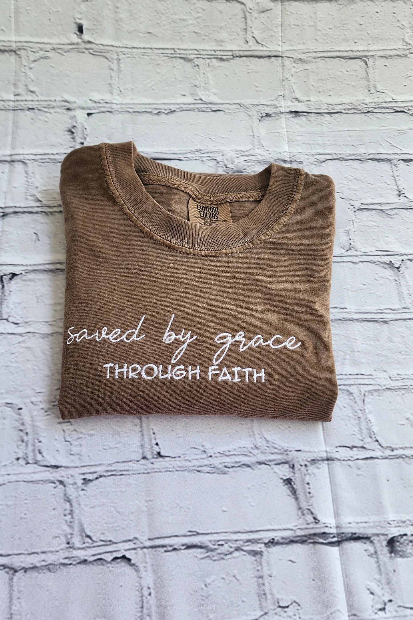 Saved By Grace Shirt, Trendy Christian TShirt, Faith Grace Quote Shirt