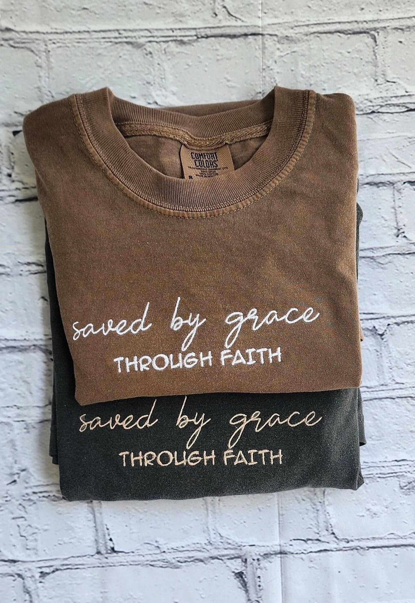 Saved By Grace Shirt, Trendy Christian TShirt, Faith Grace Quote Shirt