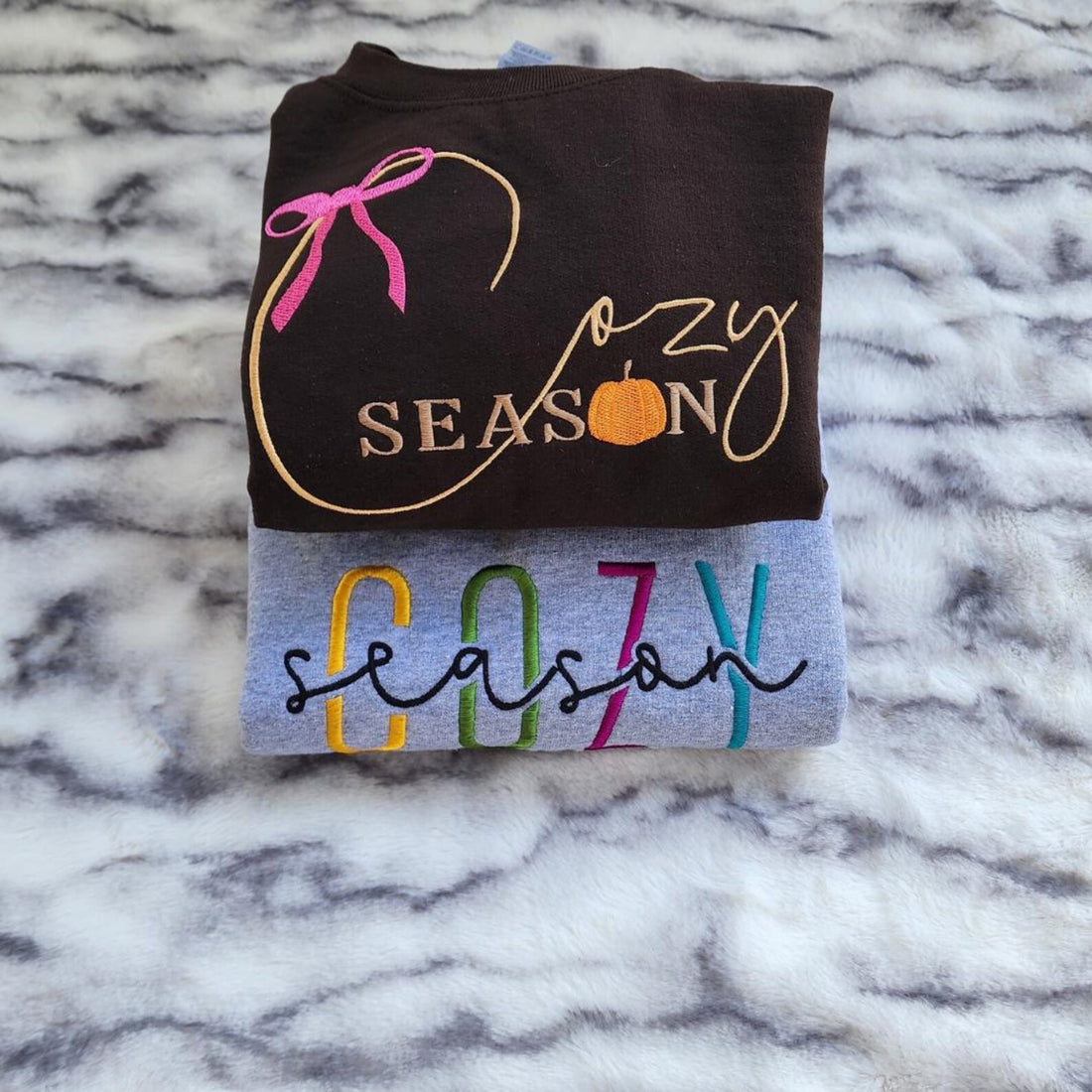 Cozy Season Fall Embroidered Sweatshirt, Long Sleeve Sweatshirt