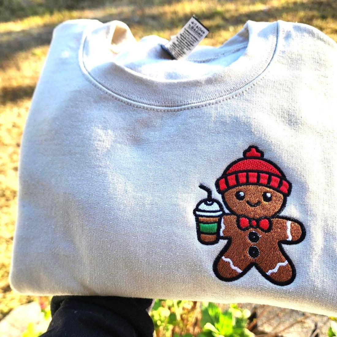 Cute Gingerbread Sweatshirt Dress for Christmas Cheer