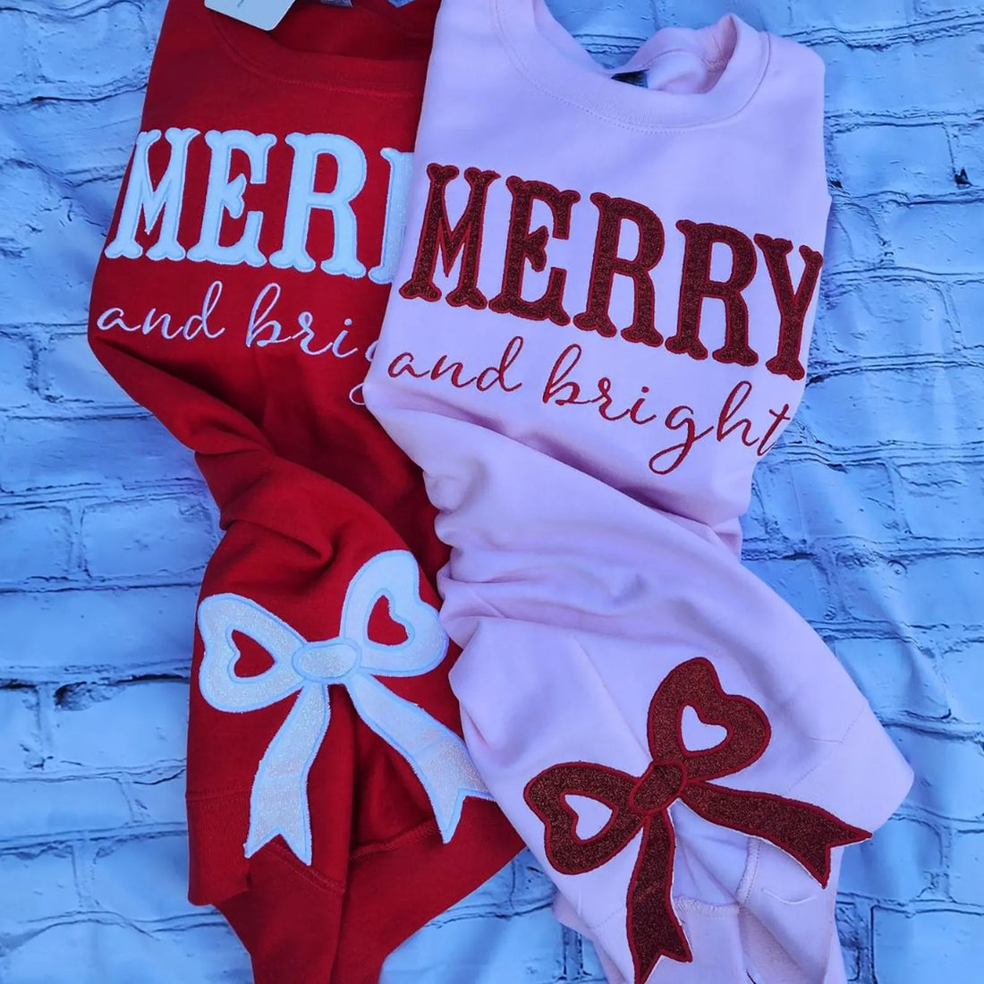 Merry and Bright Sweatshirt, Embroidered Sweatshirt for Girls