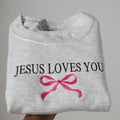Jesus Loves You Sweatshirt – Christian Easter Crewneck gray