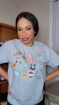 Short Sleeve Nurse T Shirts with Medical Doodles girls