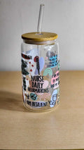 cute glass tumbler with nurse affirmations text