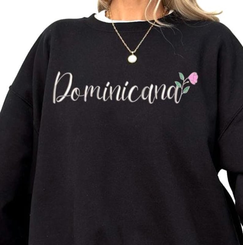 Dominican Floral Crewneck Sweatshirt for Pride black